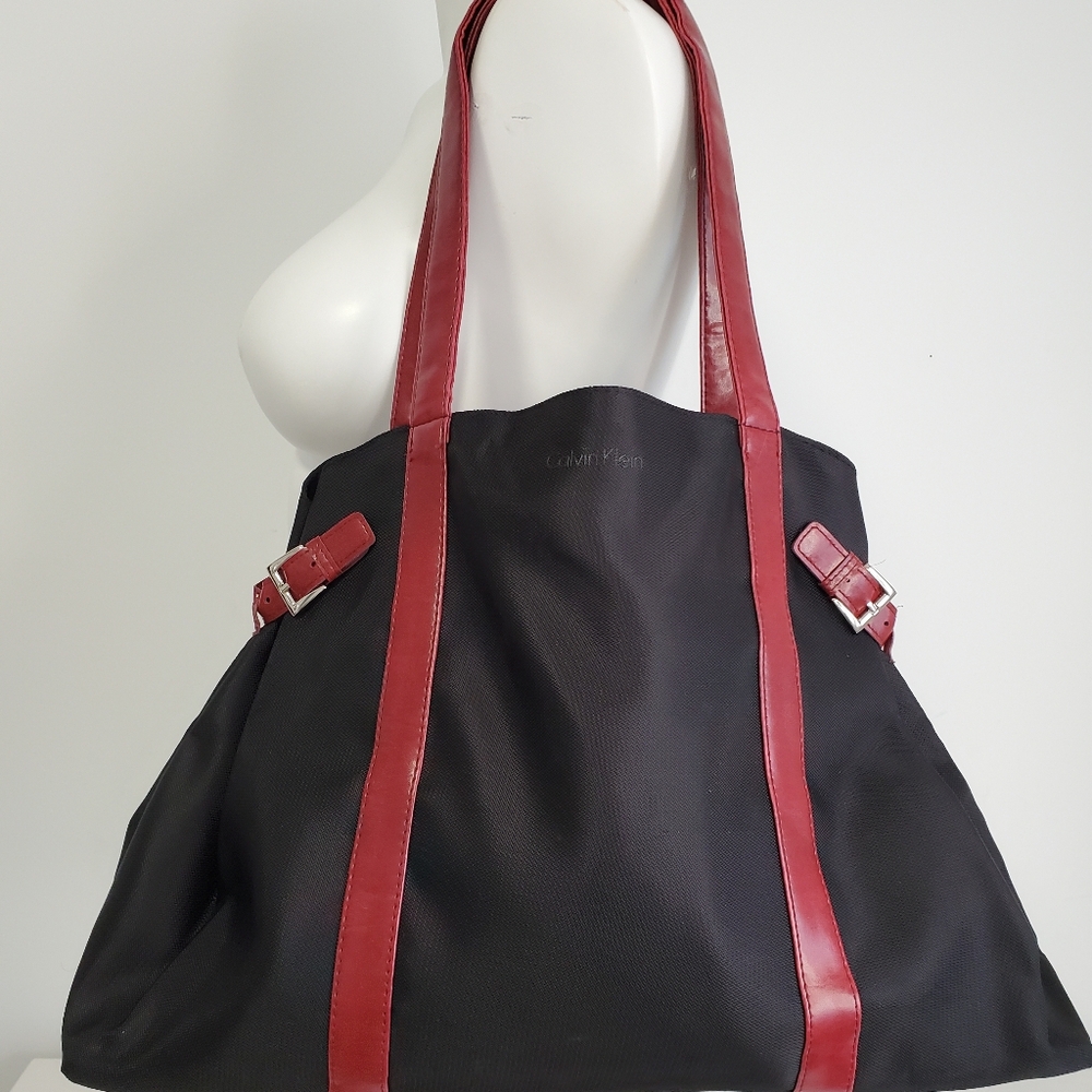 Calvin Klein Black and Red Women's Tote Bag